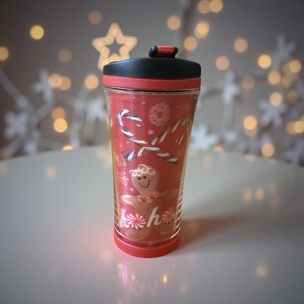 Starbucks 2007 Gingerbread Candy Cane Holographic 8 oz Kids Tumbler